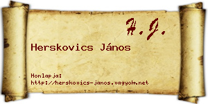 Herskovics János névjegykártya