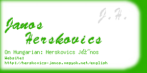 janos herskovics business card